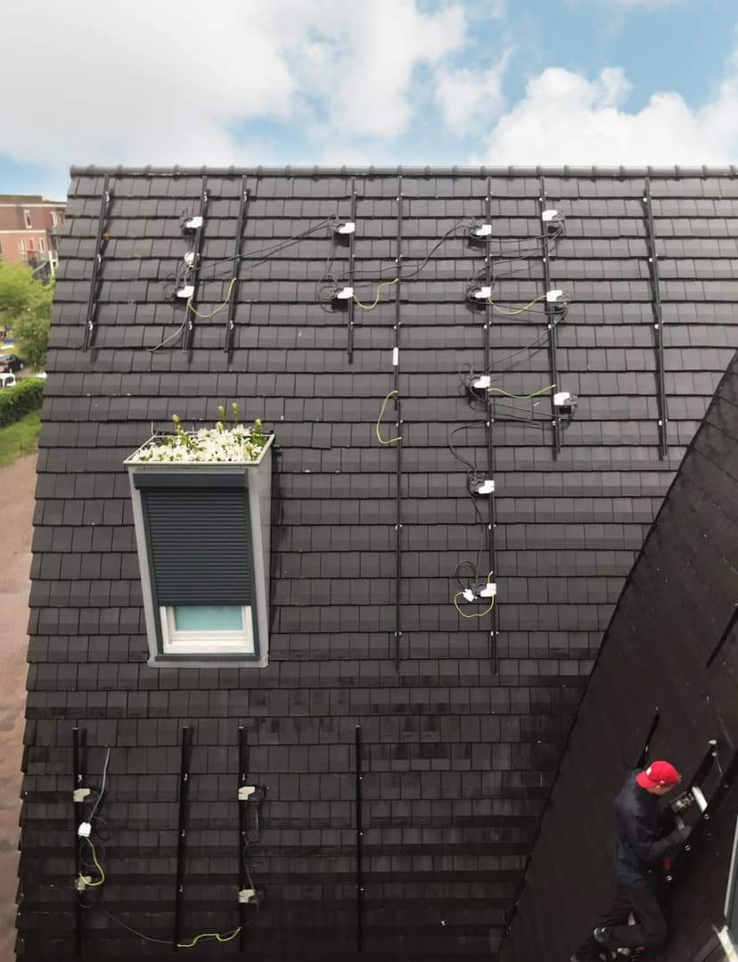 zonnepanelen op schuin pvc dak