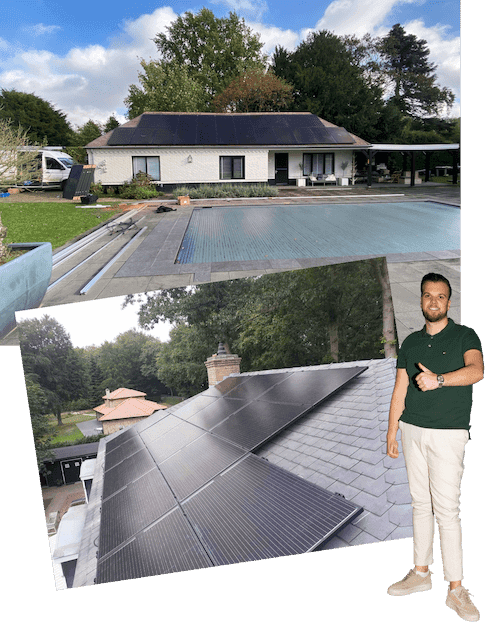 glas glas zonnepanelen op  leistenen dak 2