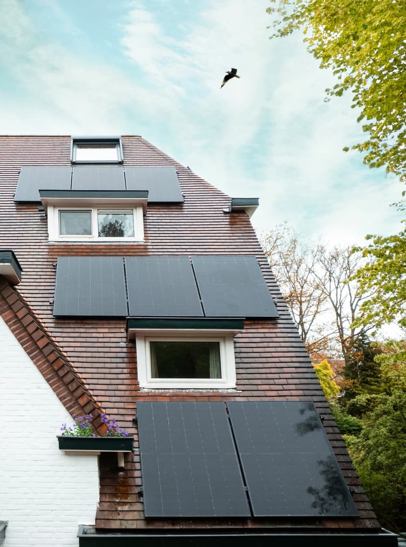 glas glas zonnepanelen op Leistenen dak 5